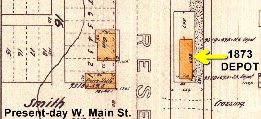 1907 H&TC Survey Map showing livery stable location